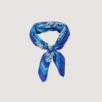 산드로 Foulard en soie BLEU Bleu SFABO00752