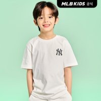 MLB키즈 베이직 스몰로고 반팔 티셔츠 NY White