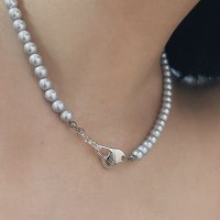 Nuage Pearl Necklace 회색진주 실버925 토글목걸이