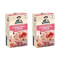 퀘이커 미국 Quaker 인스턴트 오트밀 딸기 크림 30g 8봉입 2팩 시리얼