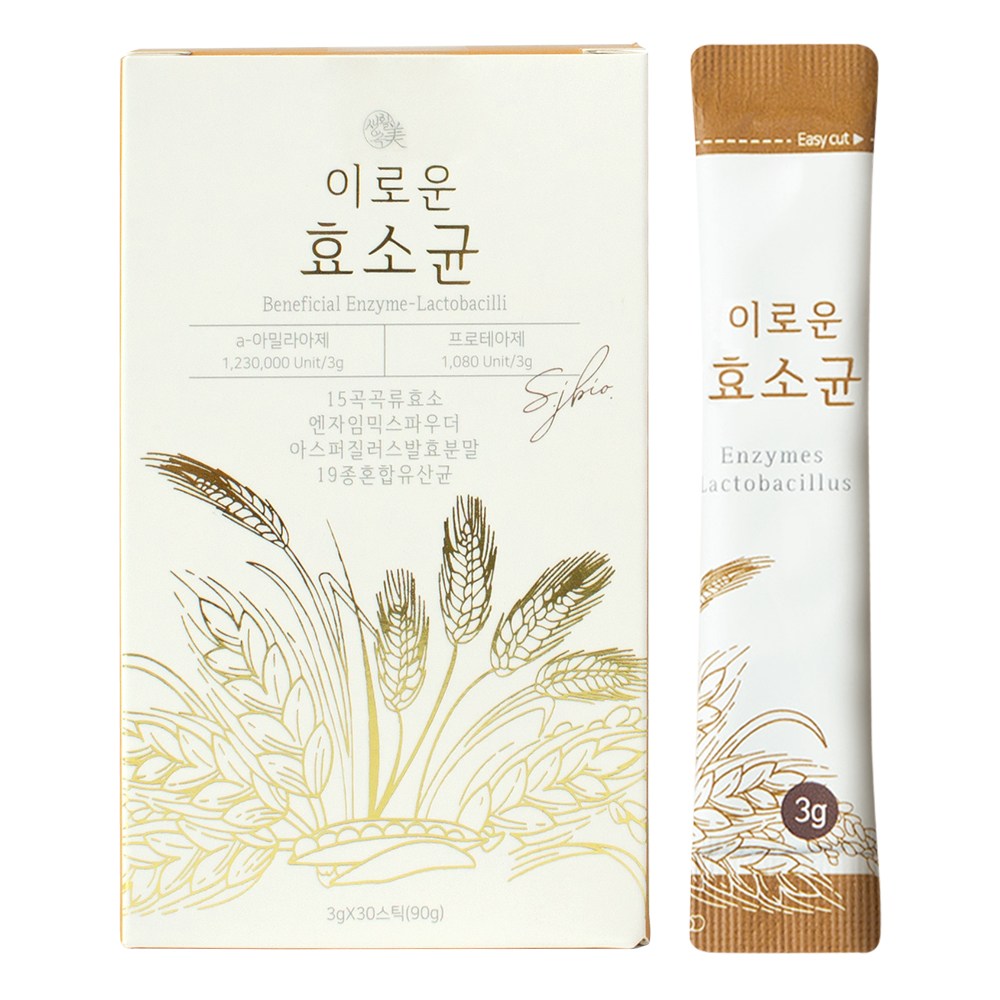 이로운 효소 곡물효소 효소균 <b>소화</b> 발효분말 유산균 3개월분 90포  90g  3개