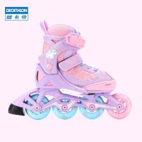 Decathlon 스케이트 어린이 초보자 롤러 플래시 휠 소녀 소년 신발 인라인 스포츠 32 35 판타지 유니콘