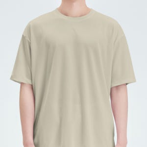 [게인스보로] 오버핏 쿨 마이크로아이스 라운드 티셔츠 샌드베이지 GB20099