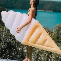 ICECREAM 모양 튜브 물놀이 인싸템 귀여운 플로팅 워터 베드 튜브 보트 해먹