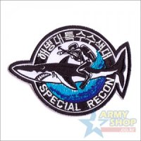 SPECIAL RECON - 해병대특수수색대패치7 (상어파도마크,해병2수색대마크)백색컬러3도