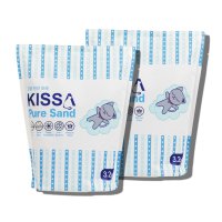 KISSA 퓨어 샌드 벤토나이트 고양이 모래  3.2kg  2개