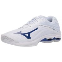 Mizuno 여성용 웨이브 라이트닝 Z6 배구화 화이트-네이비