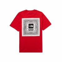 UNKNOWN Supreme THE NORTH FACE 노스페이스 Bandana Tee Red124629