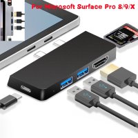 Microsoft Surface Pro 8 9 X 도킹 스테이션 USB 3.0 허브 4K HDMI 호환 TF SD 리더 어댑터  노트북 PD 충전기 c형
