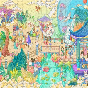 4000개의 나무 퍼즐 중국 4대 걸작 레드 챔버의 꿈 어린이 장난감 토끼 생일 선물