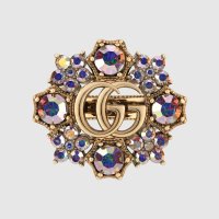 GUCCI 더블 G 크리스털 플라워 반지