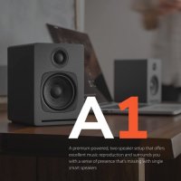 Audioengine A1 Bluetooth Bookshelf Speakers - Powered Bluetooth Stereo Speakers for Home Surround So