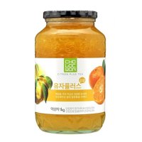 초록원 유자 플러스 감귤 1KG 액상차 겨울 건강 관리 따듯한 상큼한 유자청 홈카페 퓨레 음료 재료