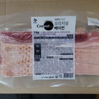 34622 무료보냉포장 씨제이 크레잇 오리지널베이컨 1KG 백설베이컨