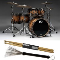 Drum Sticks Brush 5A Maple Wood Drumsticks Retractable Metal Steel Wire Strands Drum Brushes