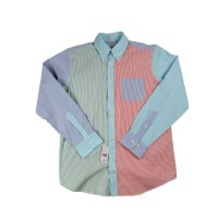 브룩스브라더스셔츠 Brooks Brothers Mens Shirt medium Regent Colorblock Seersucker Striped NWT