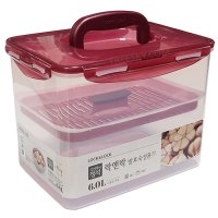 락앤락 누름판 발효숙성 직사각 핸디형 밀폐용기-6 0L 와인 1개 김치통 HPL827DP