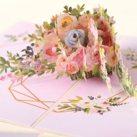 입체 꽃다발 3D 인사말 카드 꽃 3D 접는 커플 DIY 감사 선물 생일 스승의 날 입체 편지지 기념일