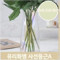 인테리어 화병 유리 홀로그램 꽃병 A H22cm 장식 소품