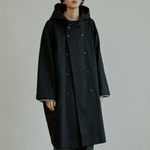 [말렌] 유니섹스 트렌치 후드코트 블랙 22aw14