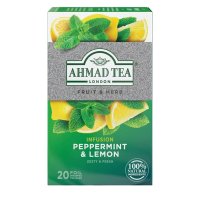 Ahmad Tea Peppermint Lemon Fruit Herbal Tea 아마드티 페퍼민트 레몬 허브 티 20티백 8팩