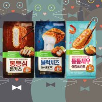 풀무원 돈가스 통등심 돈카츠1개 블럭치즈 돈카츠1개 쉬림프카츠1개