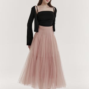 그레이스유,Etoile Banding Sha Skirt (Pink)