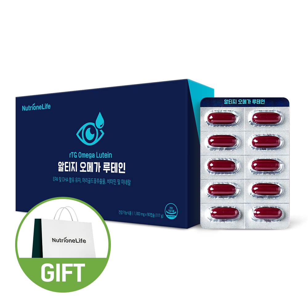 [뉴트리원]  <b>알티지 오메가3</b> 루테인 (+쇼핑백) 1박스 3개월분 캡슐