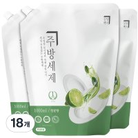 살림백서 주방세제 청귤향 리필  18개  1000ml