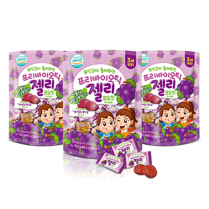 프리바이오틱 유산균 비타민 구미젤리  60g  3개