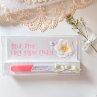 히얼투파티 임밍아웃 임신알리기 임테기 보관함 케이스 액자 임밍아웃박스  그린체크  꽃  1개