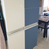 현대시트 냉장고 리폼 시트지 아이보리 회남색 비스포크 인테리어필름  아이보리 ECSL589  1m