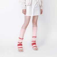 [민더리] MIXED STRIPE LEG WARMER - PINK