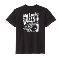 볼링 티셔츠 My Lucky Balls (볼링크루)  블랙  프리미엄 면 (17수)  XL