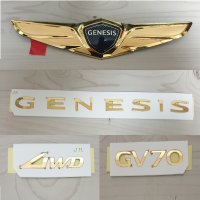 제네시스 GV70 엠블럼 (금장 골드 엠블럼 24k 금도금 타입)  엠블럼 (앞 날개)