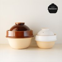 마시코야키 카마코 도나베 밥솥 도자기 일본그릇 이중뚜껑 1인용 뚝배기 한그릇요리  White Glaze