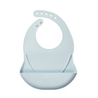 NEW 웜리 실리콘 이유식 턱받이 파우치 세트  소프트 블루