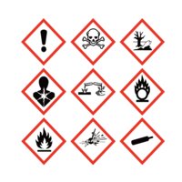 MSDS 경고문자 GHS 그림문자 경고표지 픽토그램 스티커  디자인9  7cmx7cm