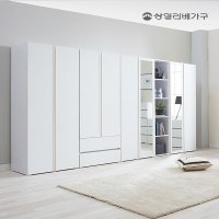 상일리베가구 스밈 400 800 옷장 장롱 서랍장  올화이트[WW]  04.스밈 400장 거울 옷장