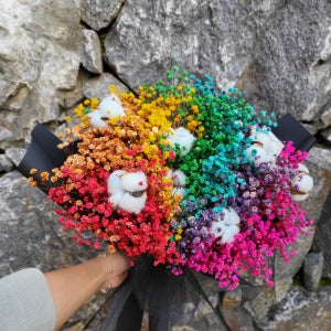 대형사이즈💓프리저브드 무지개안개꽃다발 대형(레인보우), 🌸큐리플라워🌸