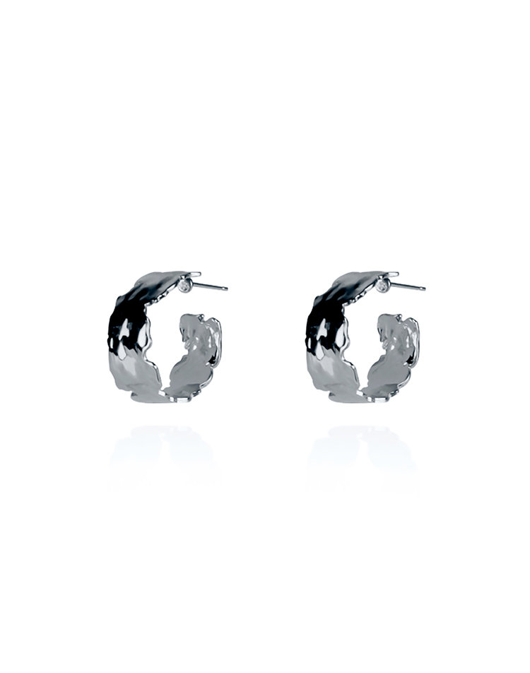 [에니르] ABOUT TIME WIDE BAND HOOP EARRINGS - E1010