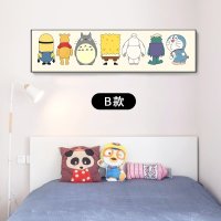 토토로 도라에몽 캐릭터 포스터 액자 대형 만화 인테리어 그림 B 30x120 1 2m 침대 권장