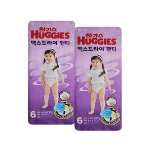 하기스 New 하기스 맥스드라이 팬티형 기저귀 6단계 점보 여아용 38p X 2팩 / 2024년형