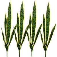 4 개 인공 식물 30 quot Sansevieria 뱀 식물 플라스틱 녹지 완벽한 가짜 용설란 식물 홈 오피스 장식