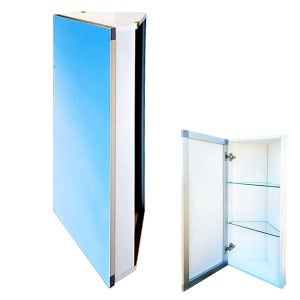 안전포장)코너용 소형 욕실 거울선반 욕실장