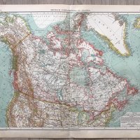 캐나다와 알래스카의 희귀한 빈티지 지도  1924년부터 캐나다 역사 지도