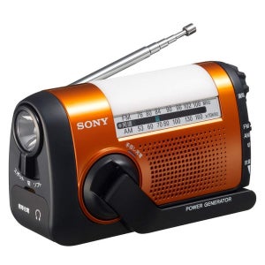 [일본정품]SONY 소니 휴대용 라디오 자가충전 랜턴 재난 방재 캠핑 래저 대피 등산 산악용 핸드크랭크충전  오렌지  ICF-B09