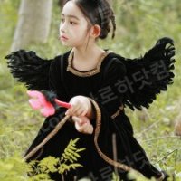 할로윈 의상 코스튬 블랙 드레스 천사 악마 날개 검 -풀세트