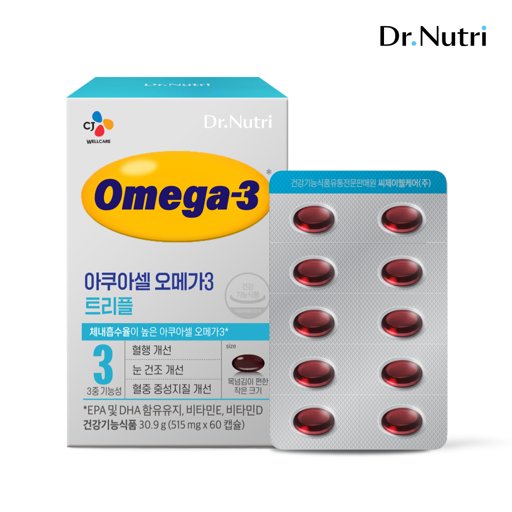 닥터<b>뉴트리</b> 아쿠아셀 <b>오메가</b>3 트리플 515mg x 60캡슐