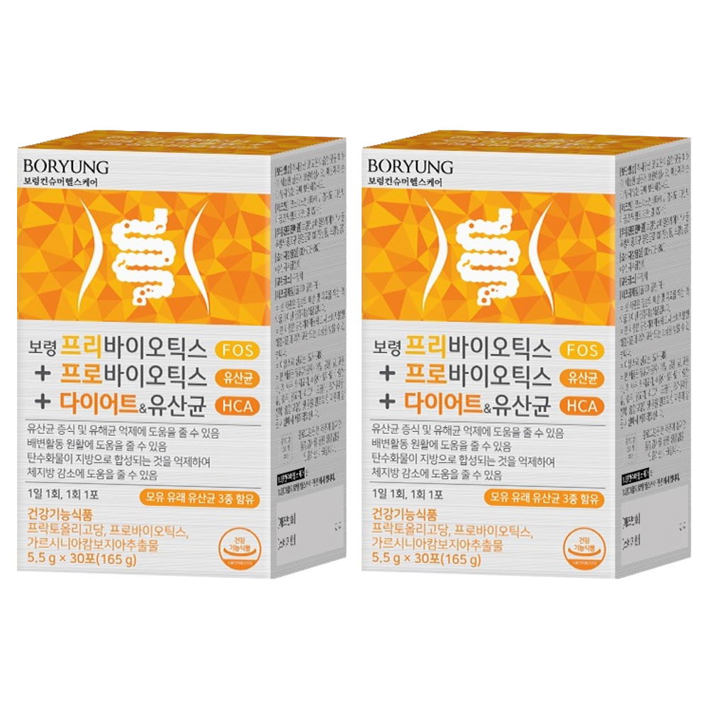 보령 프리바이오틱스 프로바이오틱스 다이어트 모유 유산균 30포, 2개